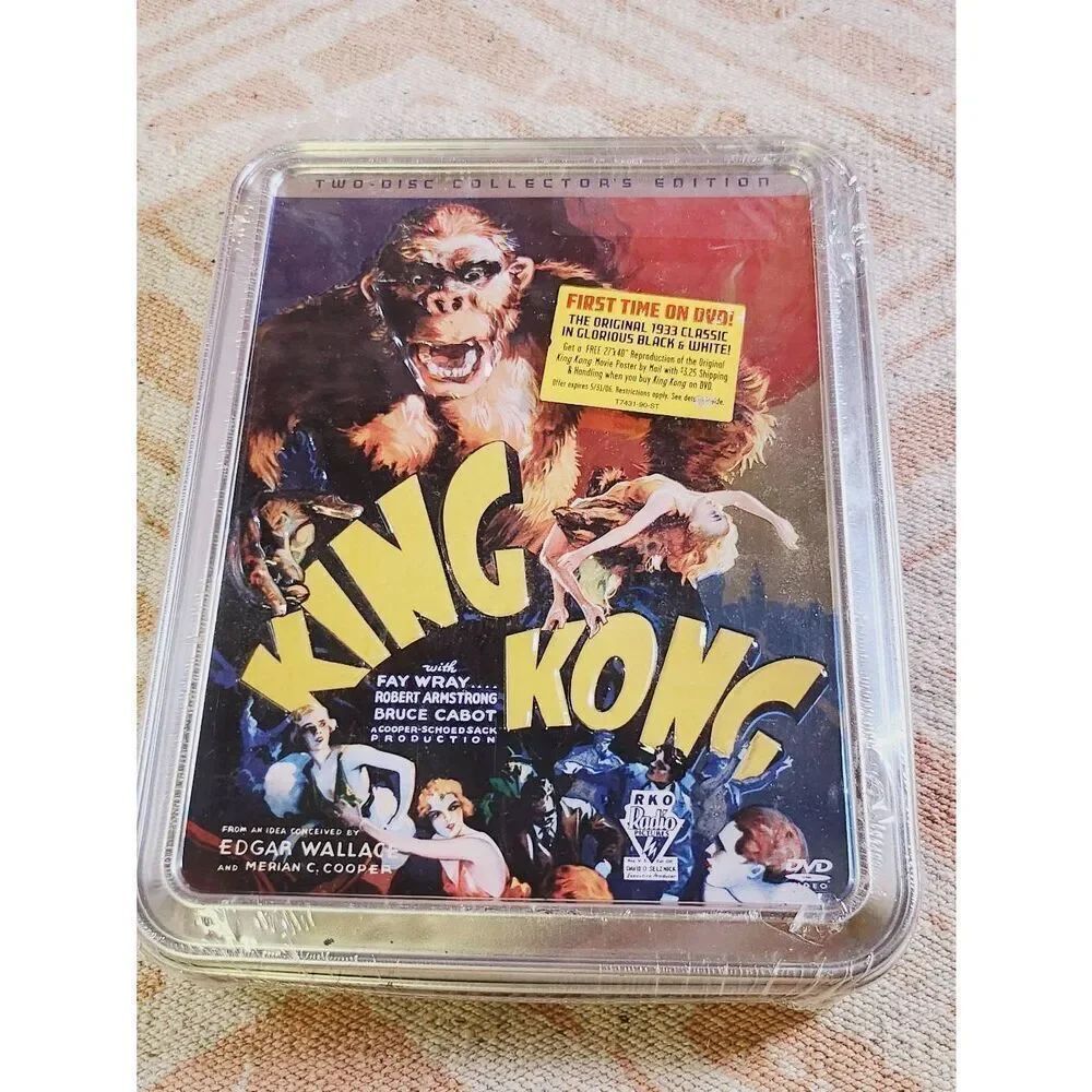 2005 New Sealed King Kong DVD 2 Disc Set Collectors Edition Tin Case